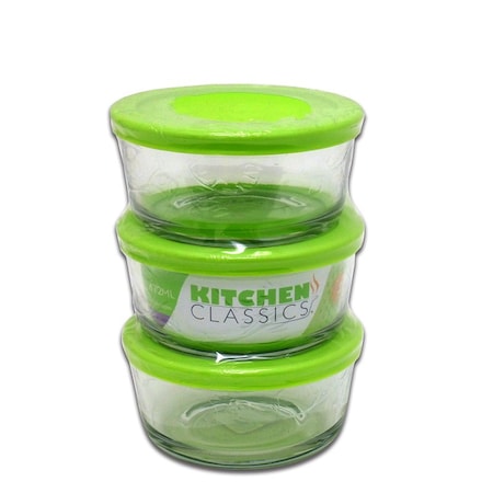 Libra Wholesale Kitchen Classics 2 cups Clear Food Storage Container Set 3 pk 195-82629LIB